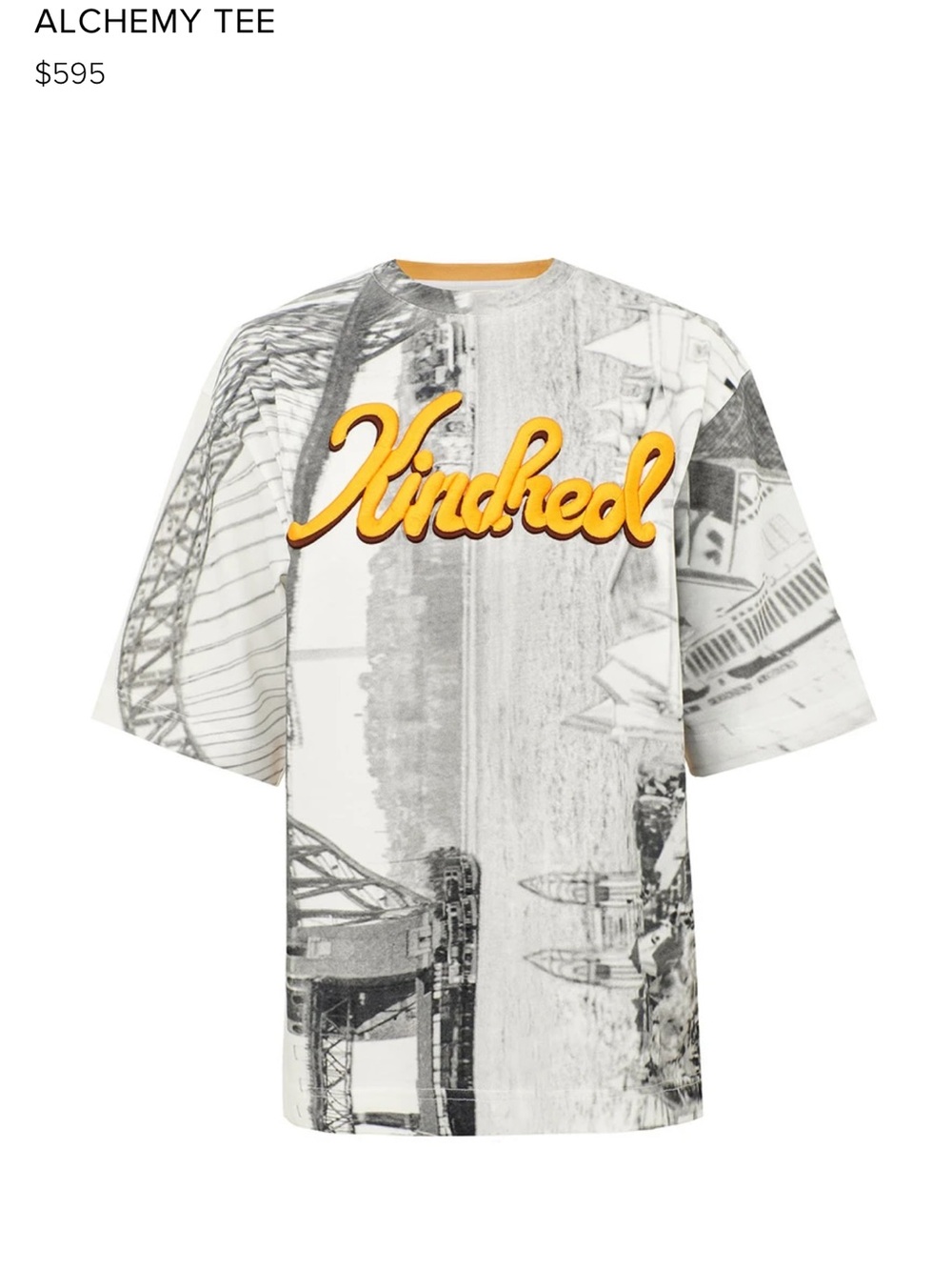 Zimmermann White and Gray Graphic Alchemy Tee with Yellow Script